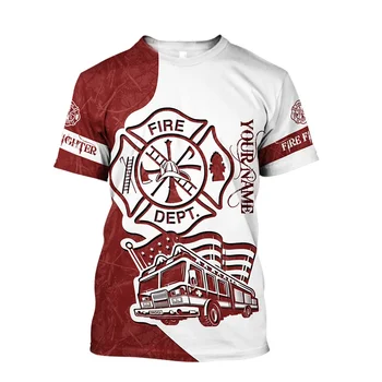 2023 Нова пожарникарска графика 3D печат Мъжко облекло Случайни мода Риза с къс ръкав Личност Удобен къс ръкав