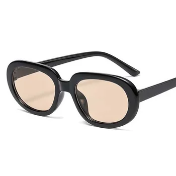 Модни овални кръгли слънчеви очила Жена реколта марка дизайнер слънчеви очила женски ретро инс стил популярно огледало Oculos De Sol