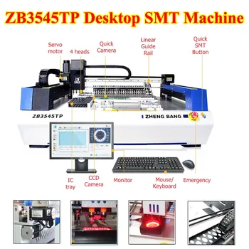 ZB3545TP 4 глави 6 камери 38 тръби каишка LED автоматичен настолен монтаж SMT Pick and Place машина Pcb интегрални схеми за правене