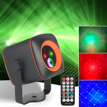 Строб светлини акумулаторна лазерна проектор лампа RGB звук активиран за парти бар клуб дискотека DJ дистанционно управление LED сцена светлина