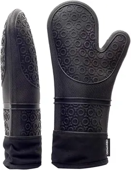 Професионални ръкавици за фурна, Топлоустойчиви силиконови ръкавици за фурна до 500°C - Водоустойчиви ръкавици за фурна - L 37cm