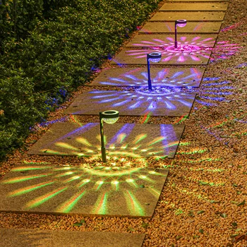 4PCS Слънчеви светлини Външни градински лампи Захранван водоустойчив пейзажен път за дворни тревни площи Patio слънчева декорация LED осветление