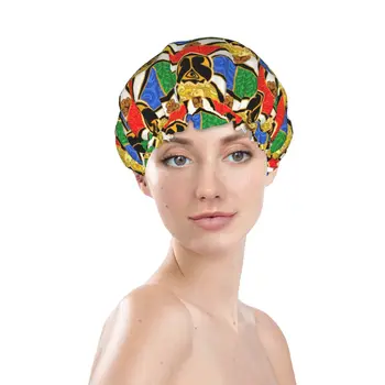 Tomorrowland парти душ шапка жени двоен слой еластични електронни танцов фестивал водоустойчив баня коса шапки