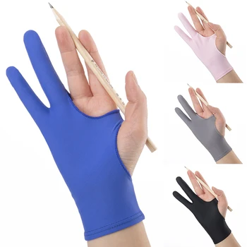 3 Размери Двупръстова ръкавица против замърсяване за художник рисуване таблет подложка домакински ръкавици дясна лява ръка ръкавица 1PC ръкавица