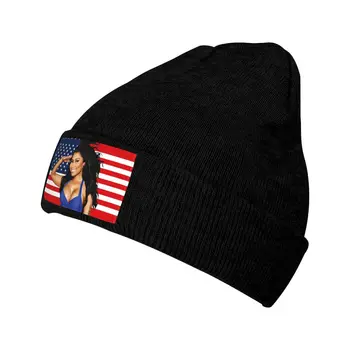 Nicki Minaj Knit Cuff Beanie For Unisex Rap Sexy USA Flag Music Singer Star Warm Winter Bonnet Hats