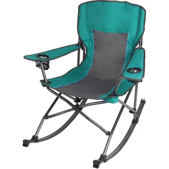 Ozark Trail Сгъваем комфортен къмпинг люлеещ се стол, зелен, 300 lbs капацитет, възрастен, 16lbs