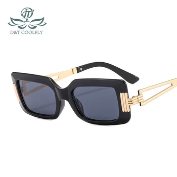 ZLY 2023 Нова мода правоъгълник слънчеви очила жени мъже тънък тип градиенти обектив сплав метална рамка лукс реколта тенденция UV400