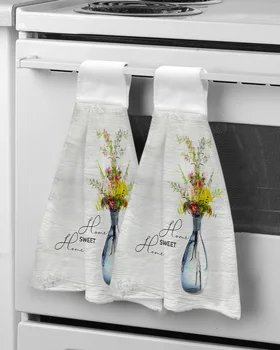  Дървесна ваза Цветя Кърпа за ръце Домакинска баня Микрофибърна абсорбираща кърпа Кухня Висяща кърпа за почистване