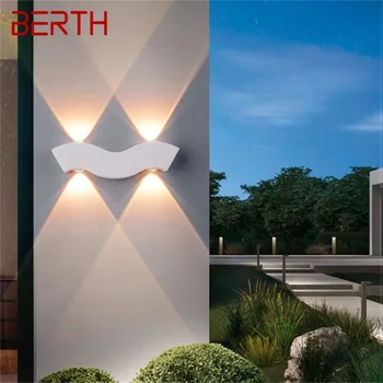BERTH външна бяла стенна светлина LED модерна водоустойчива лампа за декорация на балкони за дома