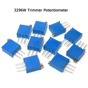 50PCS 3296W потенциометър прецизно регулируемо съпротивление многооборотно подстригване 1K 2K 5K 10K 100K 103 100R тример потенциометър