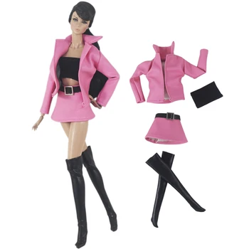 NK 1 комплект модна риза розова рокля чорапи костюми за Барби Blyth 1/6 30cm MH CD FR SD Kurhn BJD кукла дрехи аксесоари