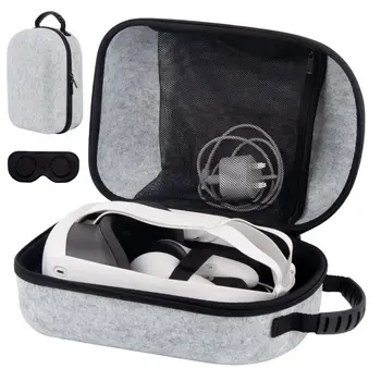 За Meta Quest 3 VR очила чанта за съхранение Филц калъф за носене EVA удароустойчива защитна кутия Преносими аксесоари за слушалки Организатор