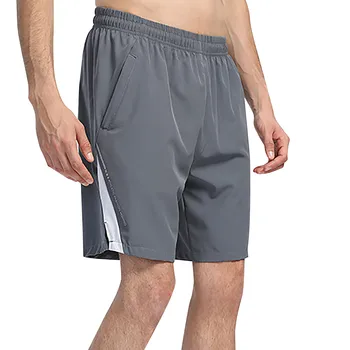 Мъжки спортни шорти стилен цвят контраст снаждане прав крак куфари двоен джоб разтеглив дишащи шорти случайни дъна