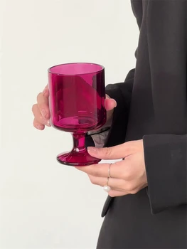 Реколта творчески бокал Ins стил Средна древна стъклена ниша Европейска десертна коктейлна чаша Модерна проста домакинска чаша за вода