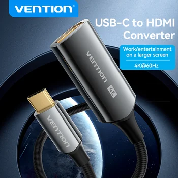 Vention 4K USB Type C към HDMI съвместим кабел Type-C към HDMI кабел Thunderbolt 3/4 за MacBook Pro / Air Samsung Galaxy конвертор