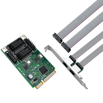 Мини PCIE към 2 порта RJ45 мрежова карта мрежов адаптер интернет lan адаптер Ethernet гигабит 10/100/1000Mbps за лаптоп