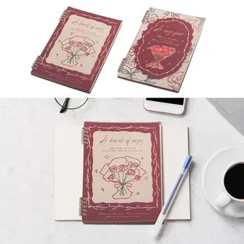 Loose Leaf Notebook 60 листа Зареждащ се дневник за пътуване B5 Rose Cover Романтичен класьор Дневник дневник Дневник планиране тетрадка
