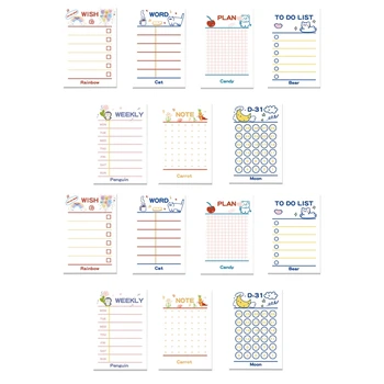 14Pack To Do List Notepad Cute 9X6 To Do List Planner Sticky Notes Daily Lined Sticky Notes For Work Planner, 600 листа Издръжлив
