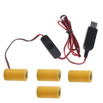 CPDD 97cm USB към 6V LR14 C Премахване на кабел за 4 LR14 C за играчка, контролери, газов бойлер, горелки
