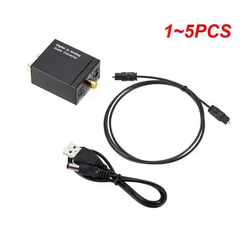 1 ~ 5PCS Цифрови влакна Включете аналогов аудио конвертор Оптичен коаксиален Toslink цифров към аналогов преобразувател RCA L / R стерео аудио адаптер