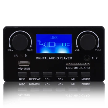 12V Bluetooth 5.0 MP3 декодер съвет Безжичен MP3 плейър аудио плейър FM радио модул с LCD дисплей Запис на повикване TF USB AUX