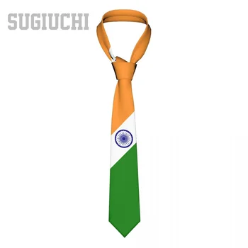 India Flag Emblem Men Women Neck Ties Casual Plaid Tie Suits Slim Wedding Party Business Necktie Gravatas