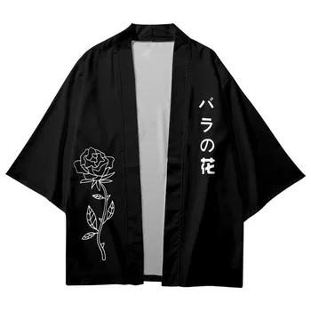 Нов японски печат на писма Традиционно кимоно Мъже Жени Косплей Жилетка Юката риза Японски самурай Хаори Извънгабаритни 4XL 5XL