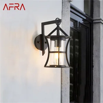 · AFRA външна класическа стенна лампа LED светлина водоустойчива IP65 свещи за декорация на вила за домашна веранда