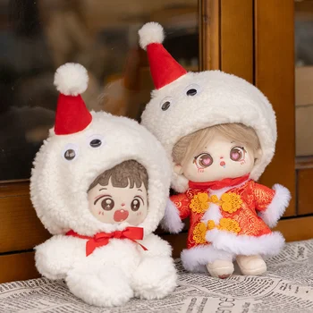 Кукла дрехи за 20 см идол памук кукла облекло аксесоари Kawaii снежен човек Onesie качулка парче костюм дрехи DIY фен колекция подарък