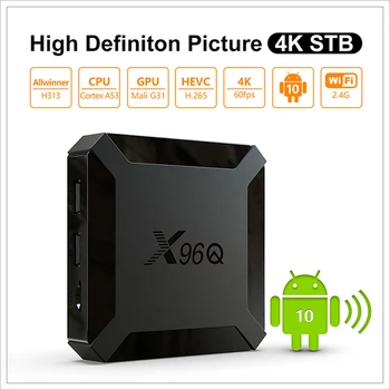 X96Q Media Player 4GB 64GB Android 10.0 TV Box Allwinner H313 Quad Core 4K 2.4G Wifi 1GB 8GB Set Top Box
