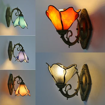 OULALA Tiffany стена лампа LED творчески дизайн стъкло sconce легло светлина за дома хол спалня пътека декор
