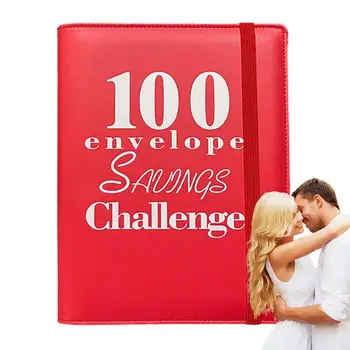 100 Спестяване предизвикателство Binder бюджет плановик и спестявания предизвикателства книга с пликове бюджет класьор с парични пликове за