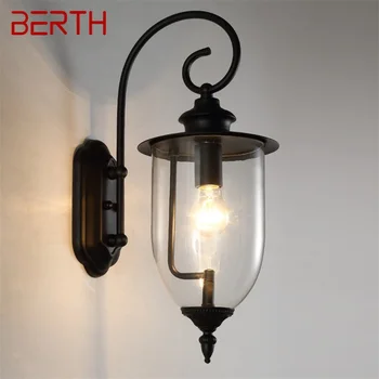 · BERTH класически външни стенни лампи LED светлина водоустойчив IP65 свещи за дома веранда вила декорация