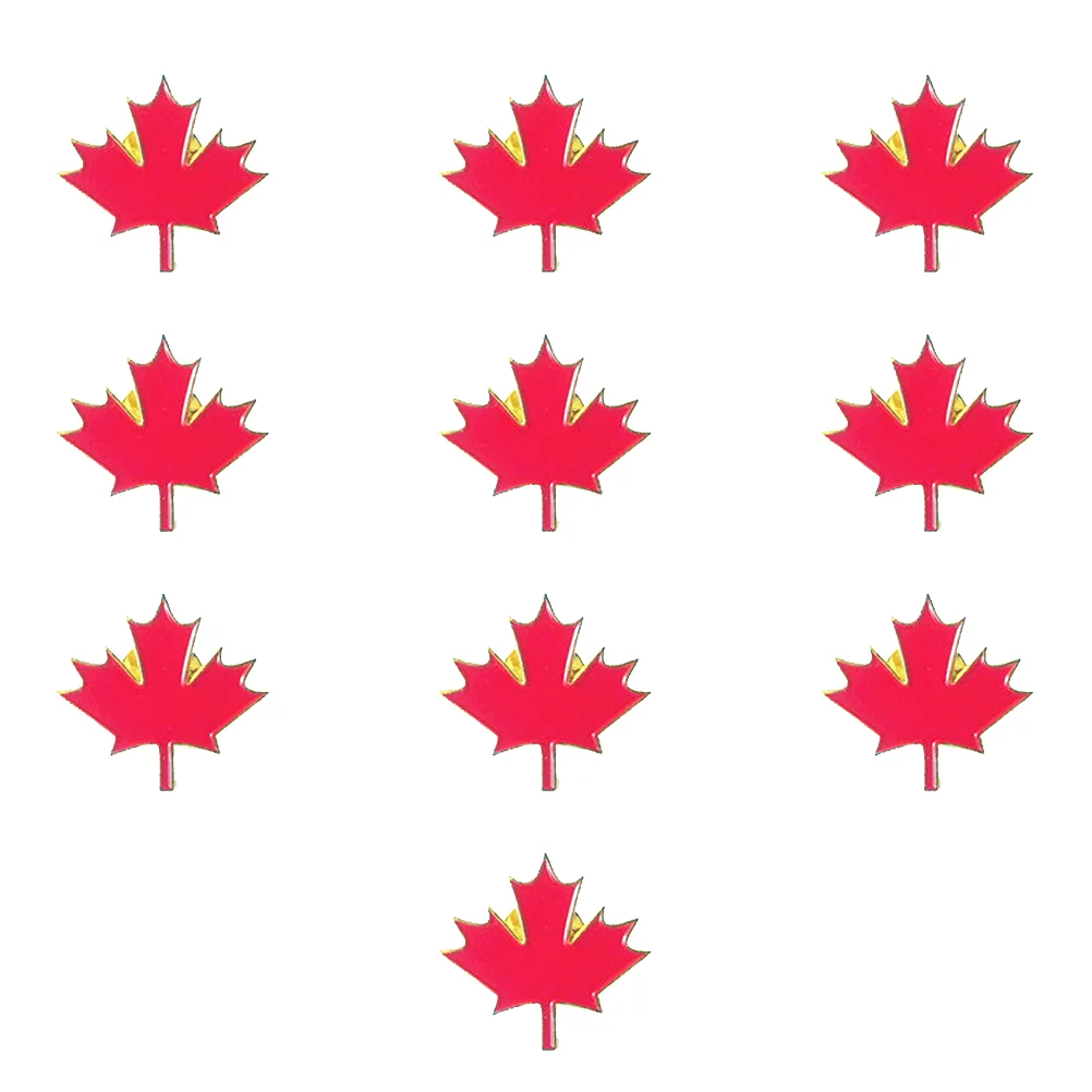 10pcs Канада кленов лист бижута брошка ревера значка за шапка капачка ревера ПИН рожден ден подаръци